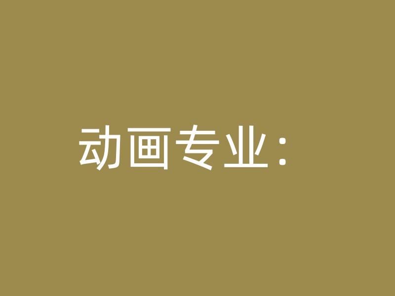 动画专业：