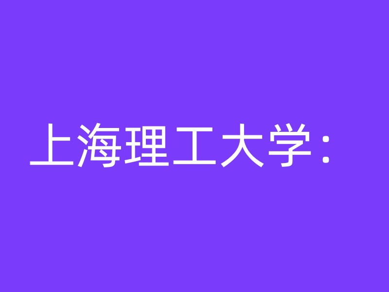 上海理工大学：