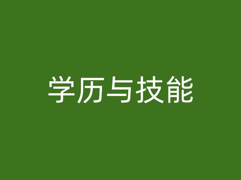 学历与技能