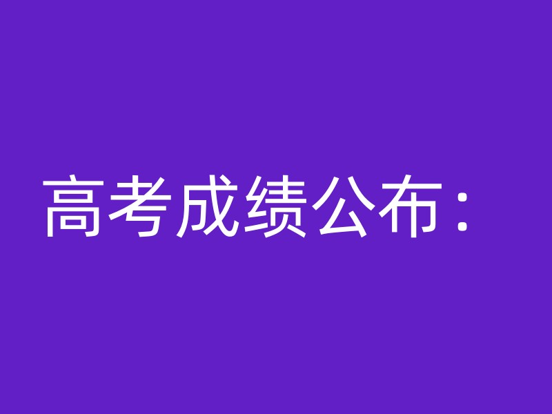 高考成绩公布：