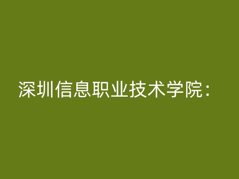 深圳信息职业技术学院：