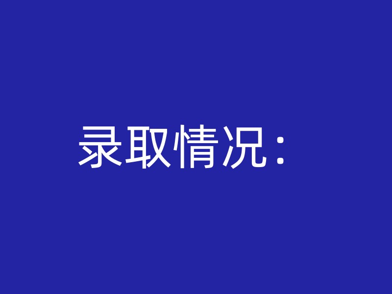 录取情况：