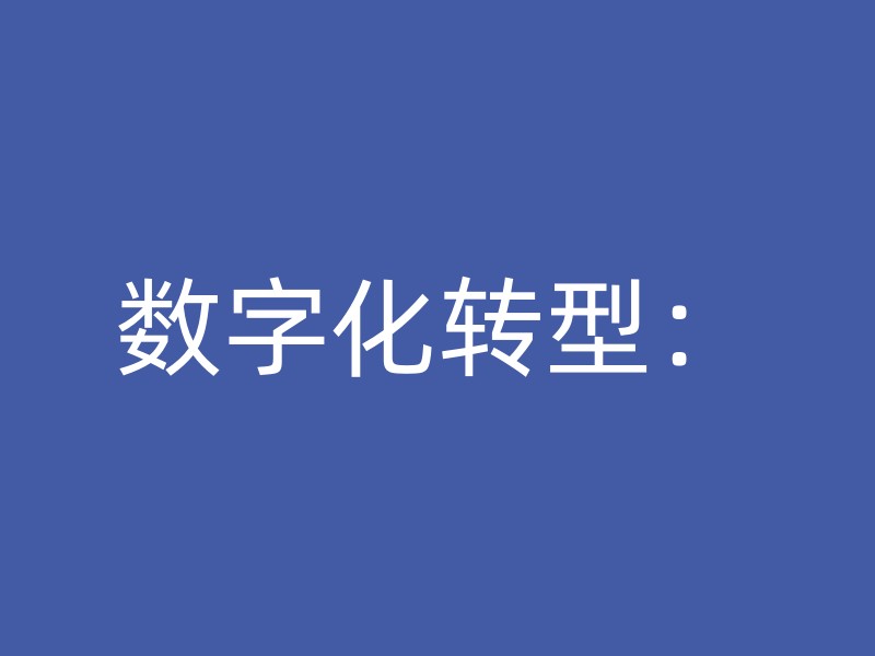 数字化转型：