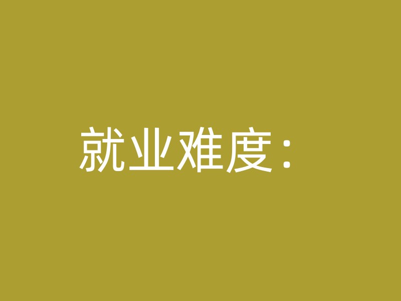 就业难度：