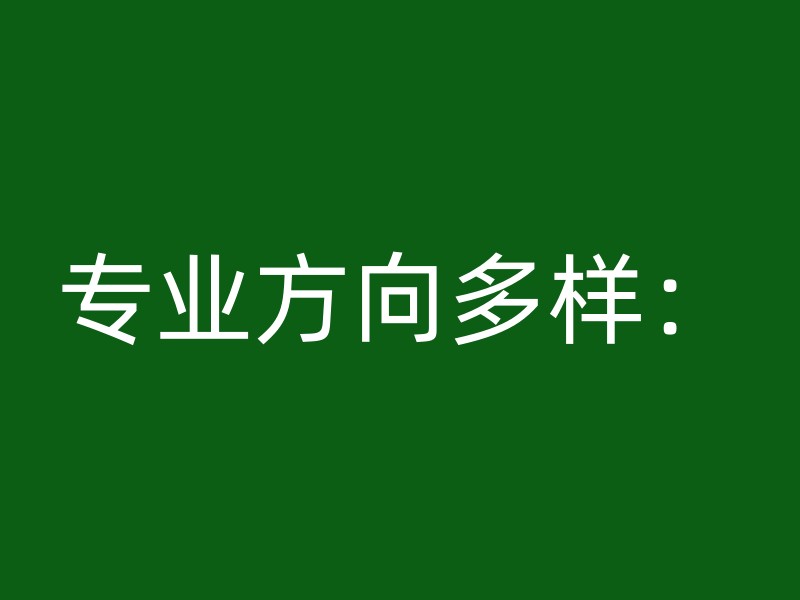 专业方向多样：