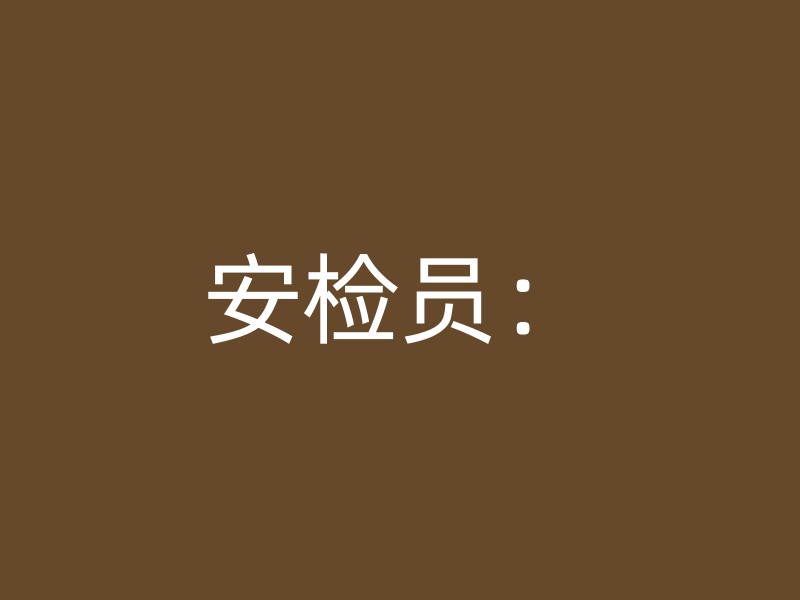 安检员：