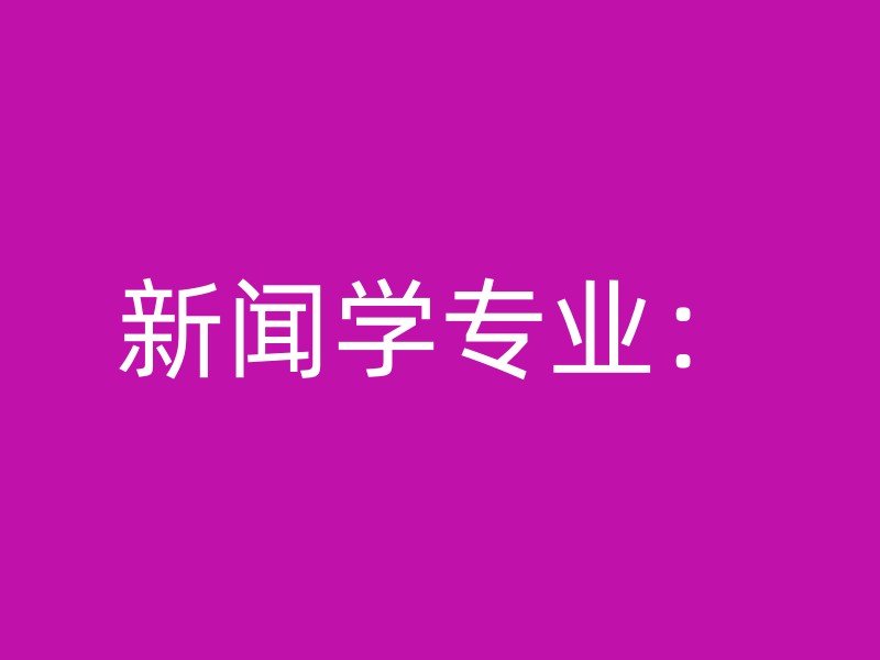 新闻学专业：