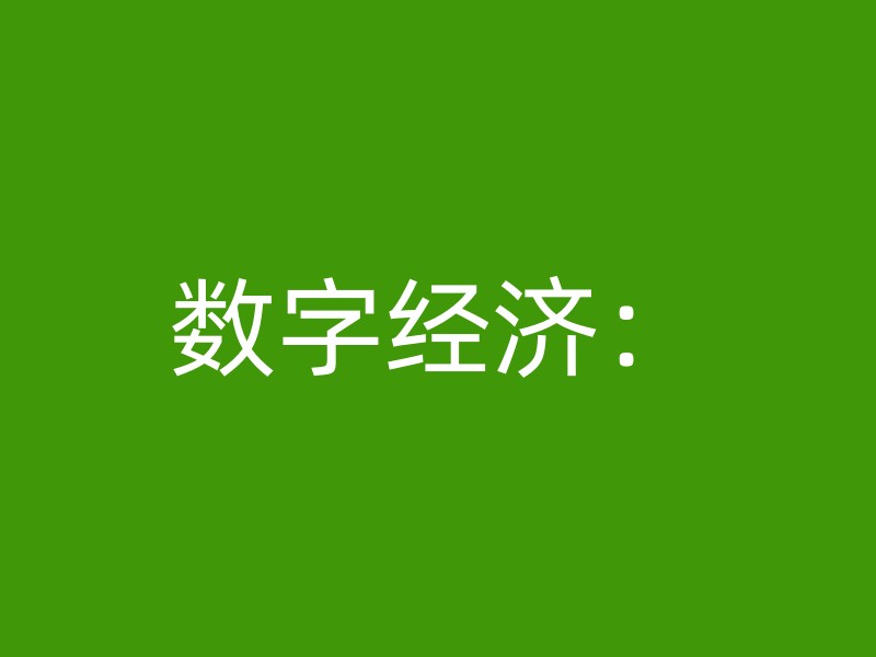 数字经济：