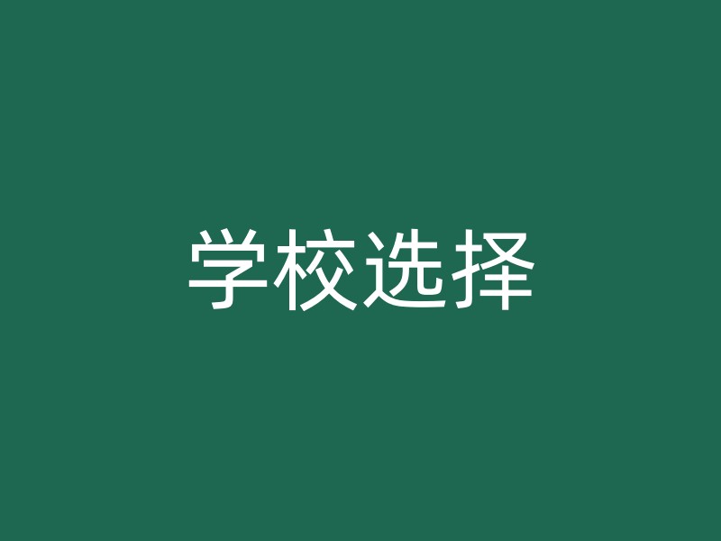 学校选择