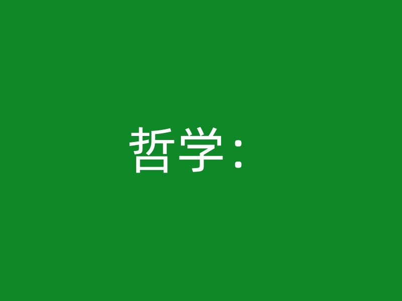 哲学：