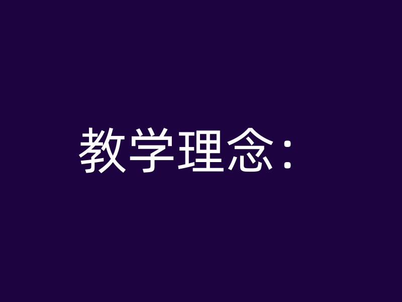 教学理念：