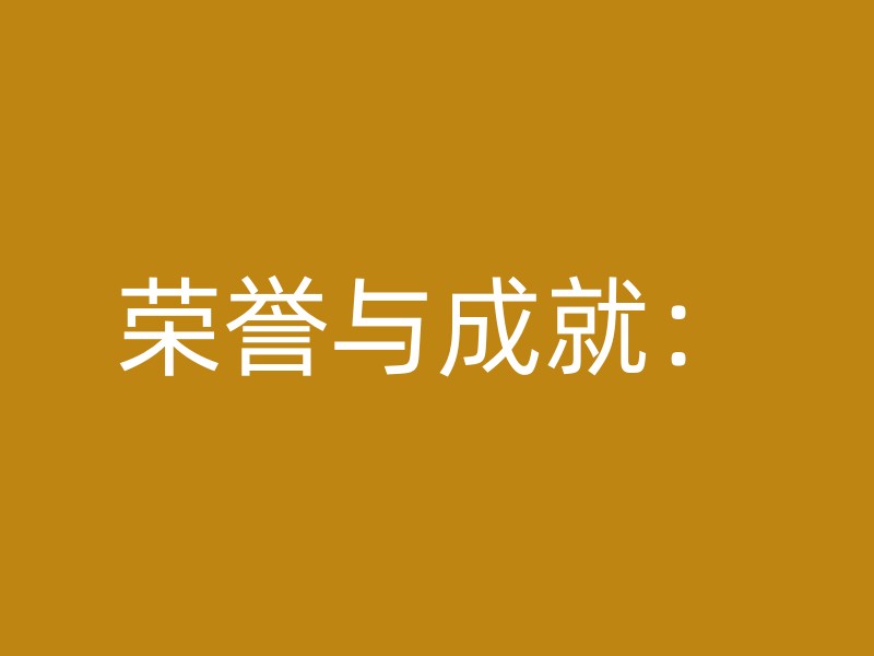 荣誉与成就：