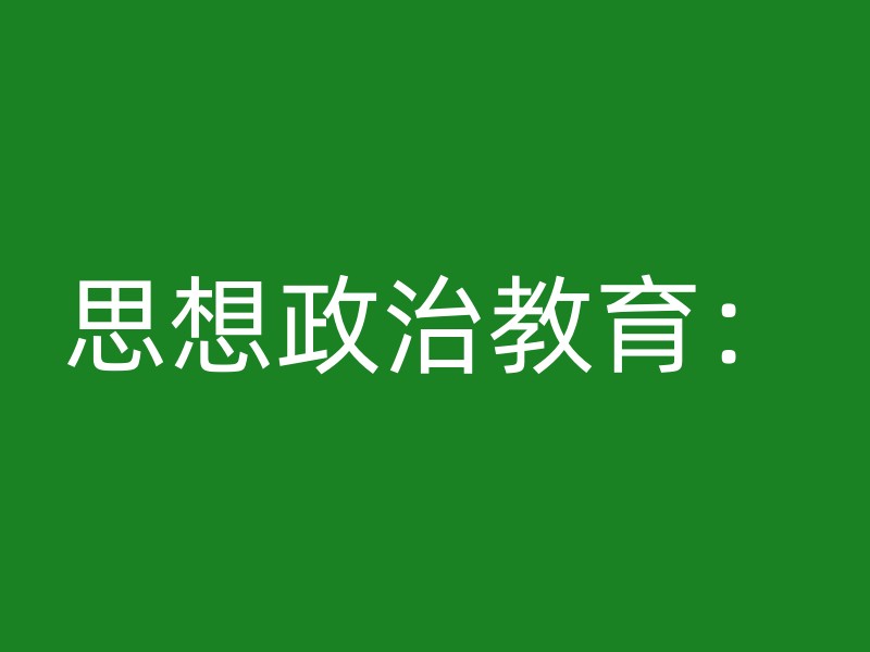 思想政治教育：