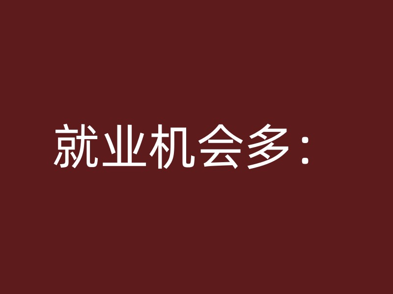 就业机会多：