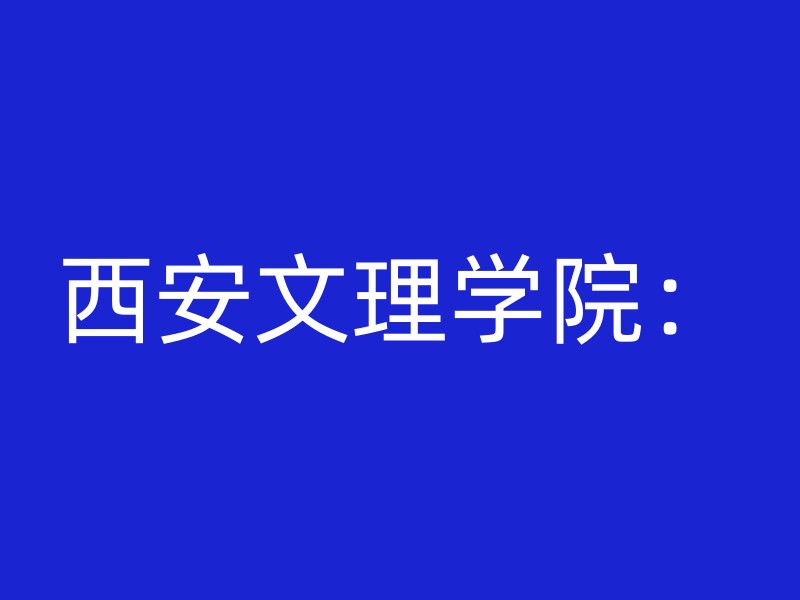 西安文理学院：