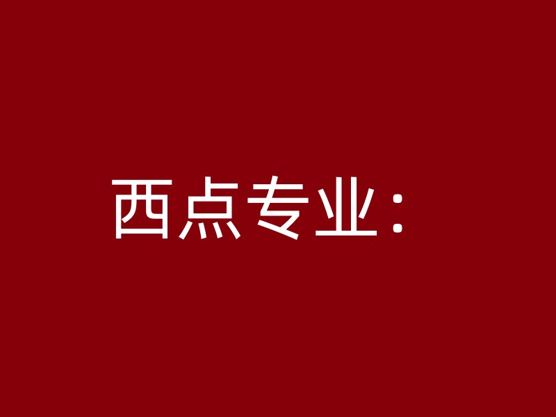 西点专业：