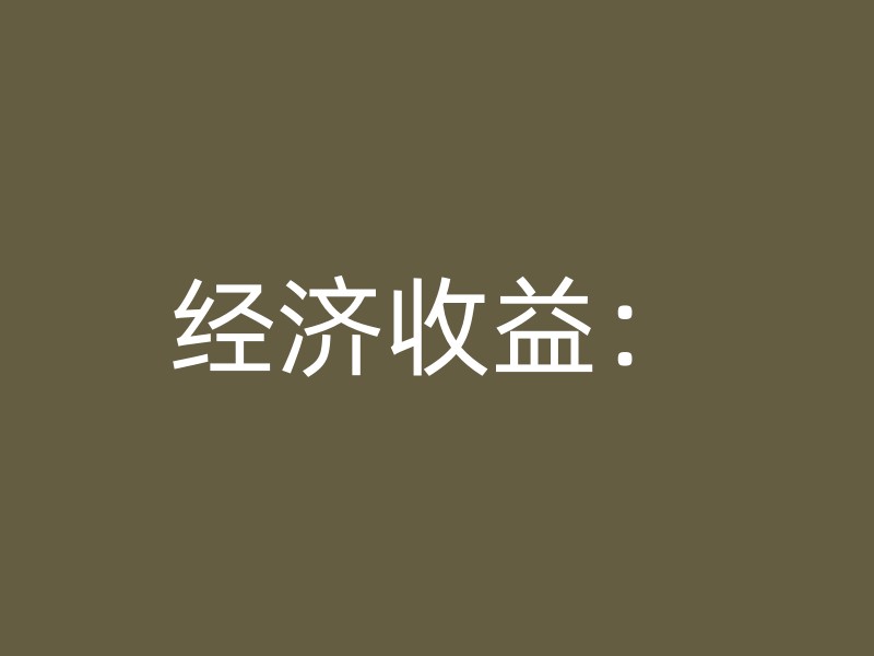 经济收益：