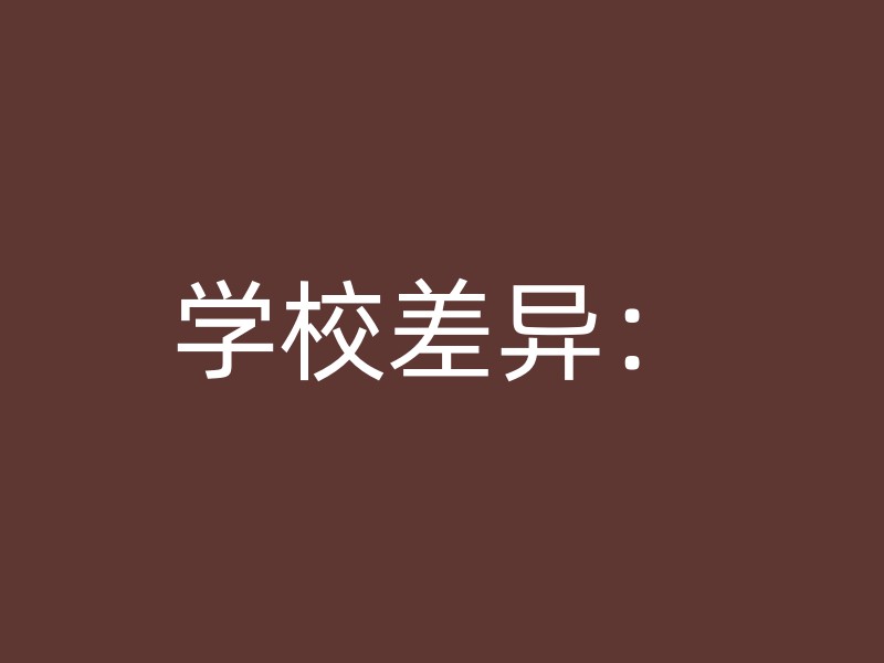 学校差异：