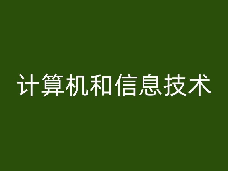 计算机和信息技术