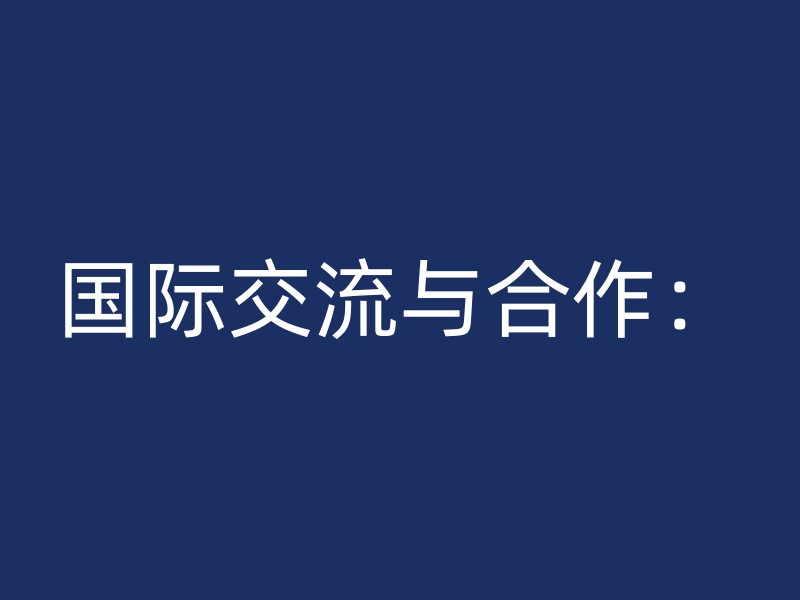 国际交流与合作：