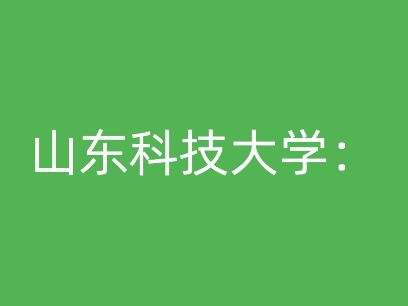 山东科技大学：