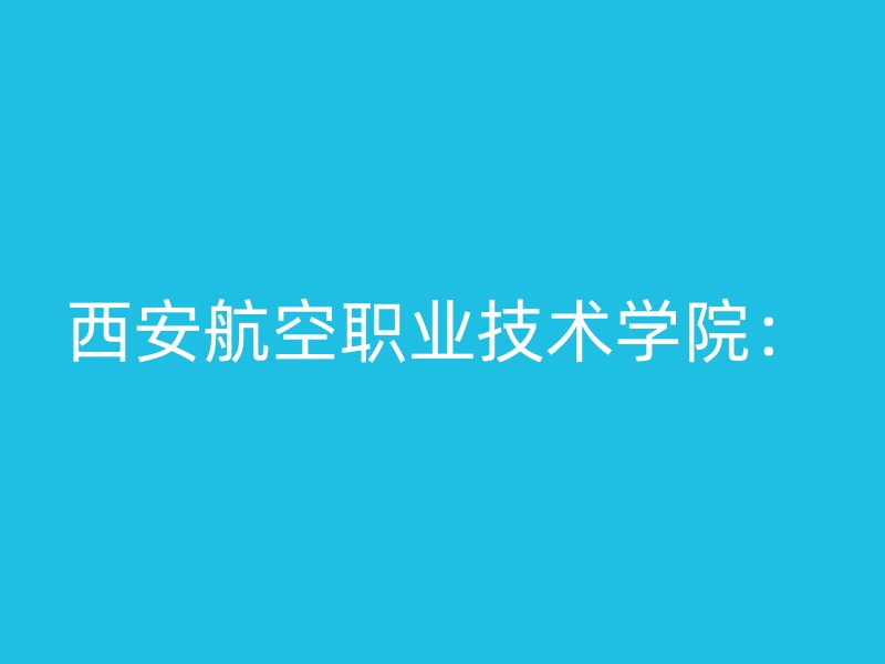 西安航空职业技术学院：