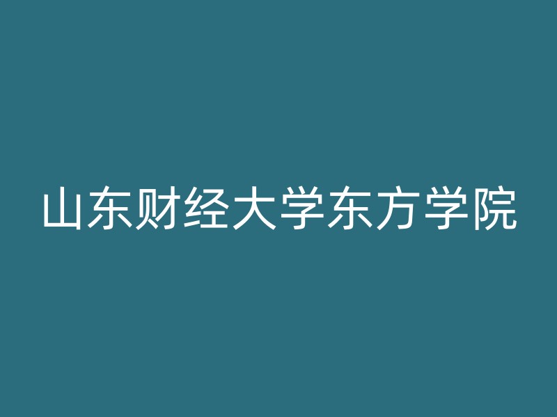 山东财经大学东方学院