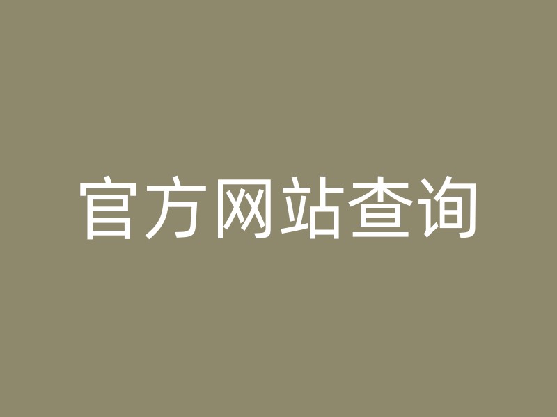 官方网站查询