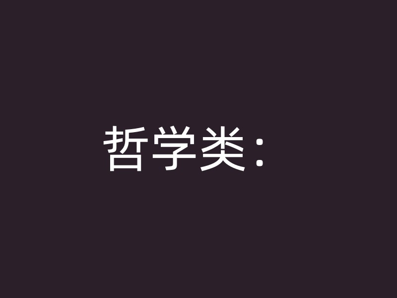 哲学类：