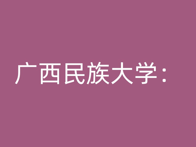 广西民族大学：