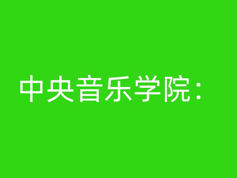 中央音乐学院：