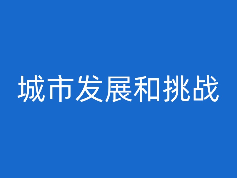 城市发展和挑战