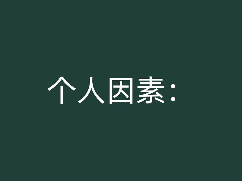 个人因素：