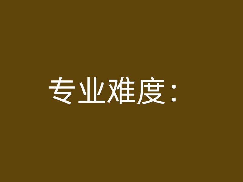 专业难度：