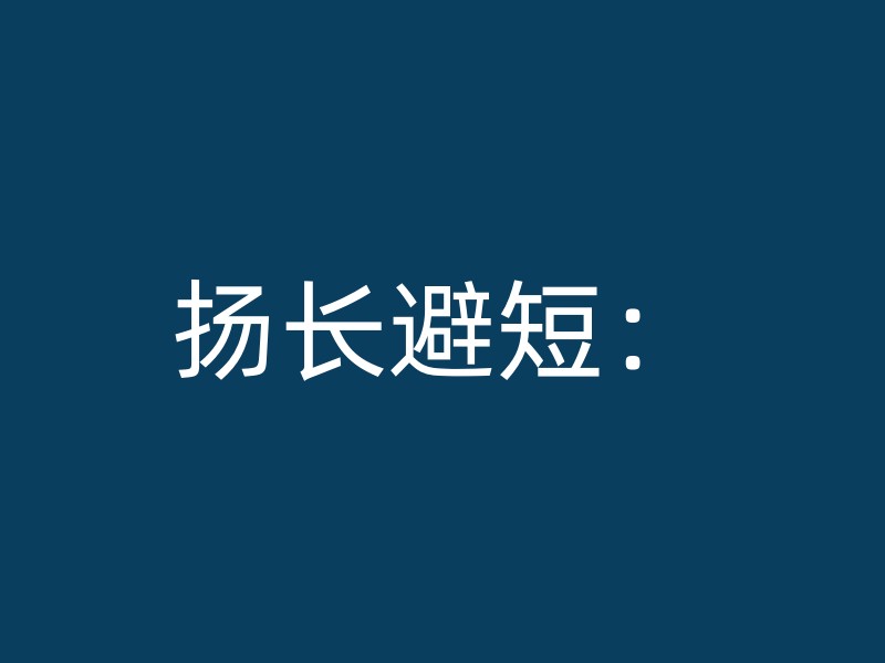 扬长避短：