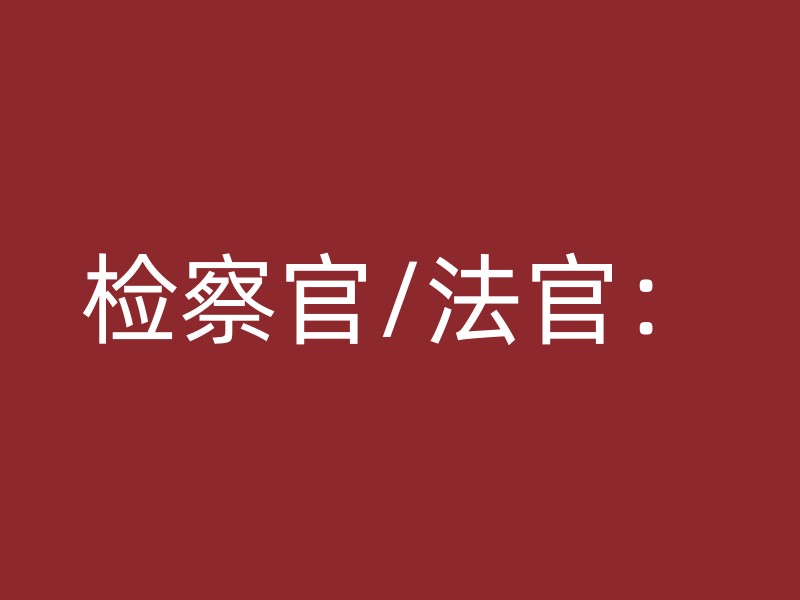 检察官/法官：