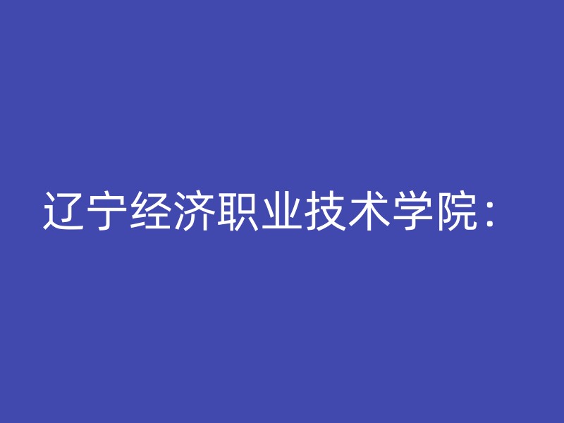 辽宁经济职业技术学院：