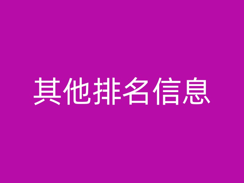 其他排名信息