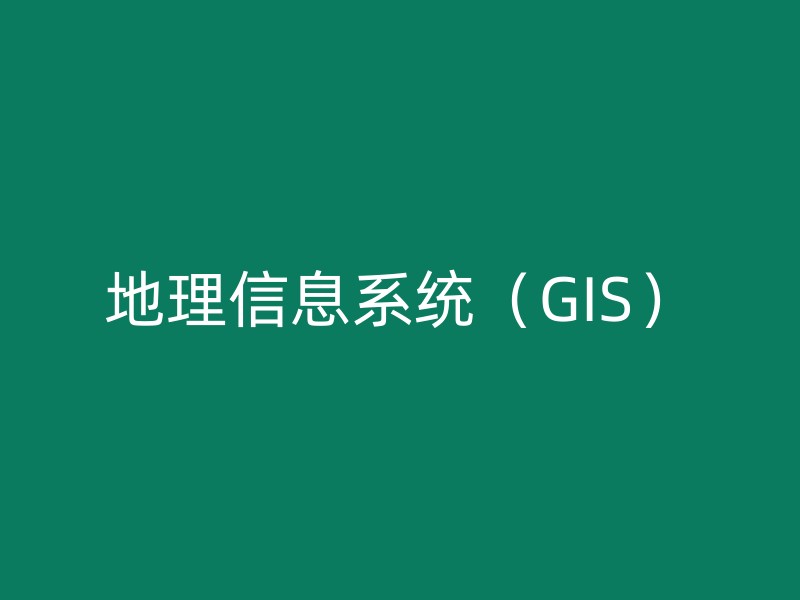 地理信息系统（GIS）