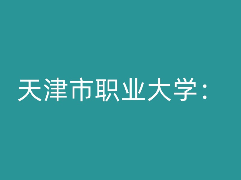 天津市职业大学：