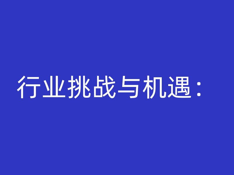 行业挑战与机遇：