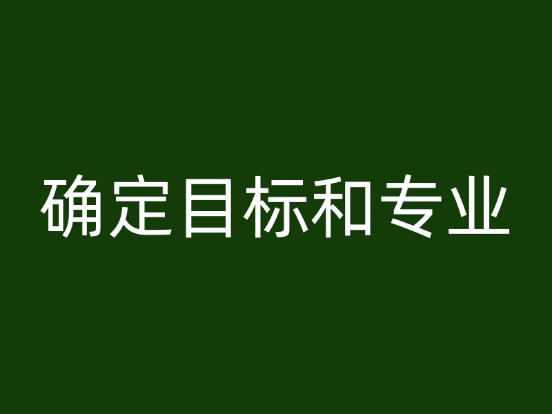 确定目标和专业