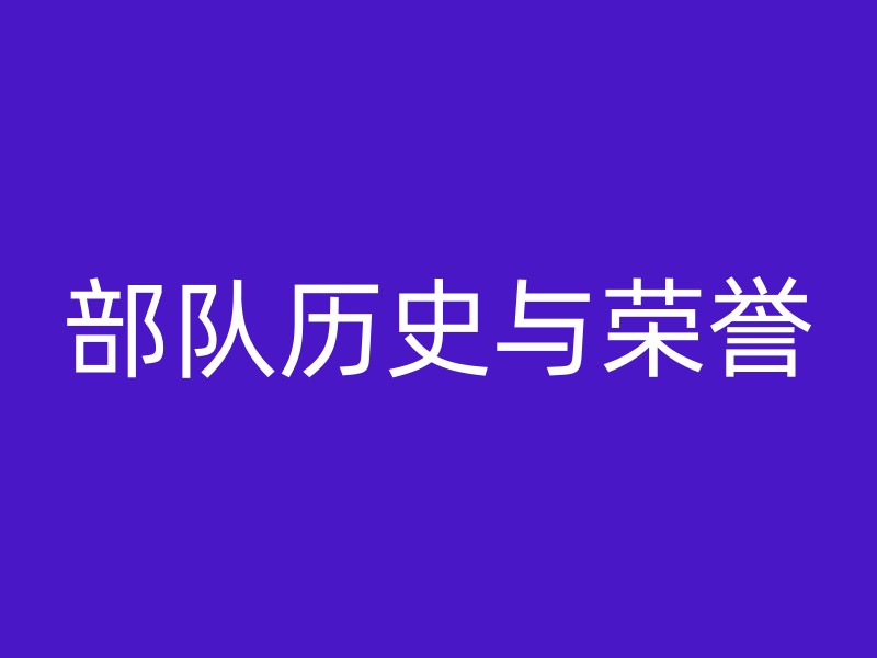 部队历史与荣誉