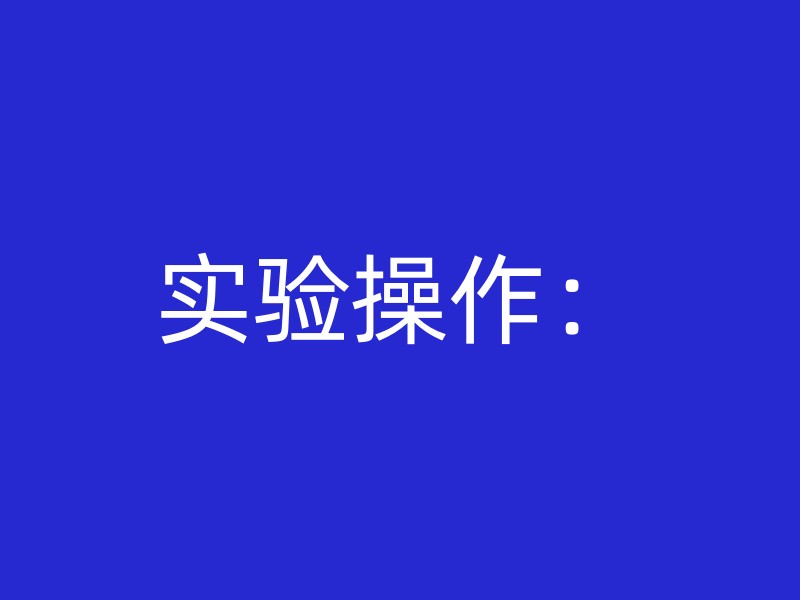 实验操作：