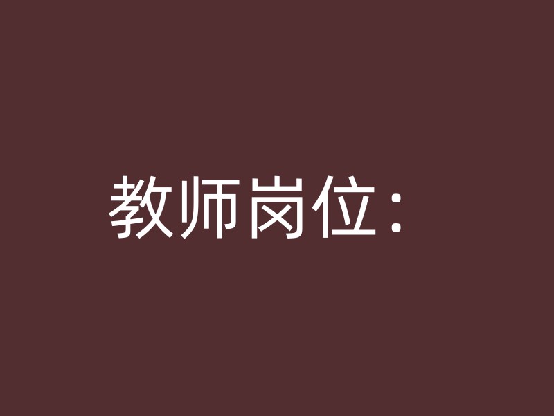 教师岗位：