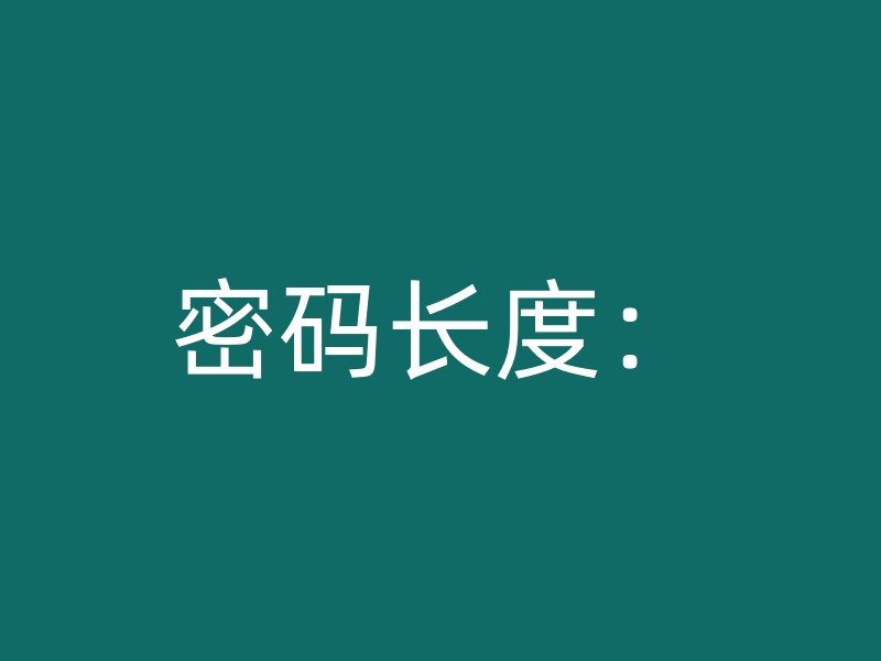 密码长度：