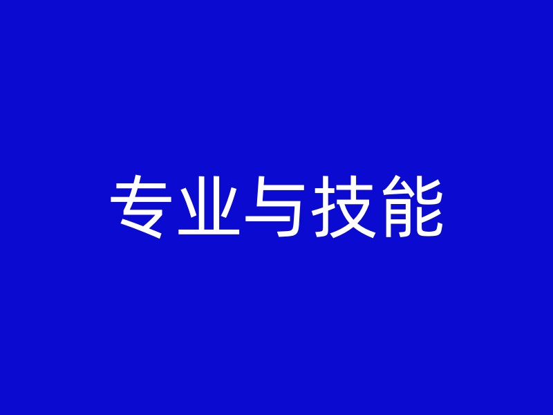 专业与技能