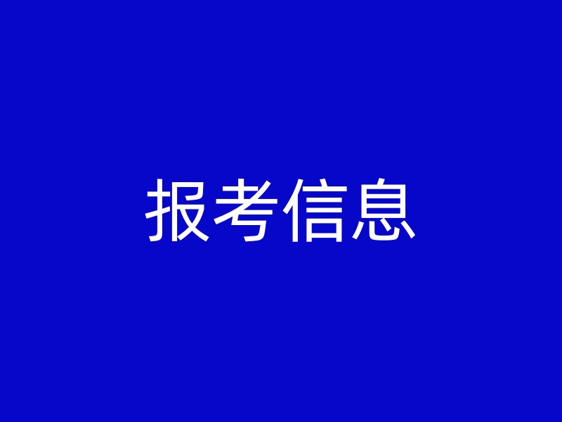 报考信息