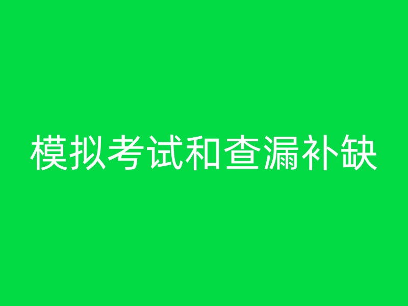 模拟考试和查漏补缺