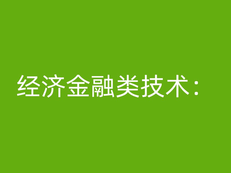 经济金融类技术：